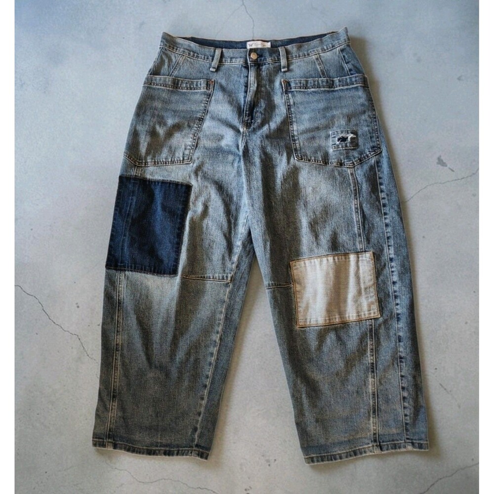 Jessica Simpson Jeans Womens 14 Cherry Barrel Utility Jeans Stretch patchwork